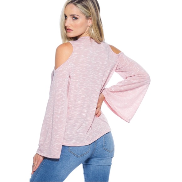 SALES ❗️Mauve Purple Crisscross Cold Shoulder top - Picture 2 of 4